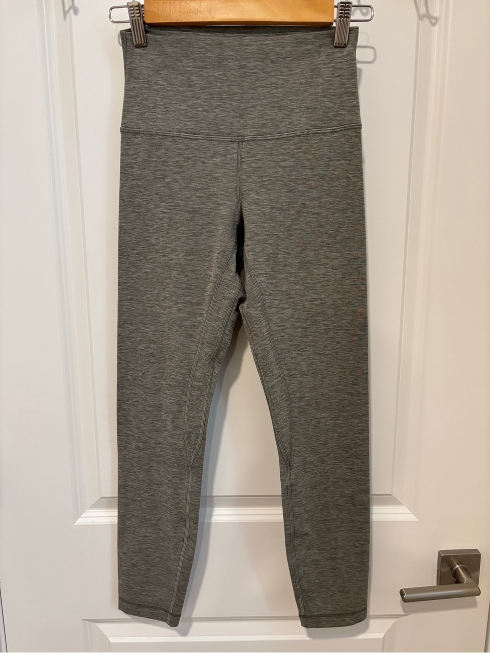 Lululemon Align High-Rise Pant 25” Heathered Grey Sage Red Size 6